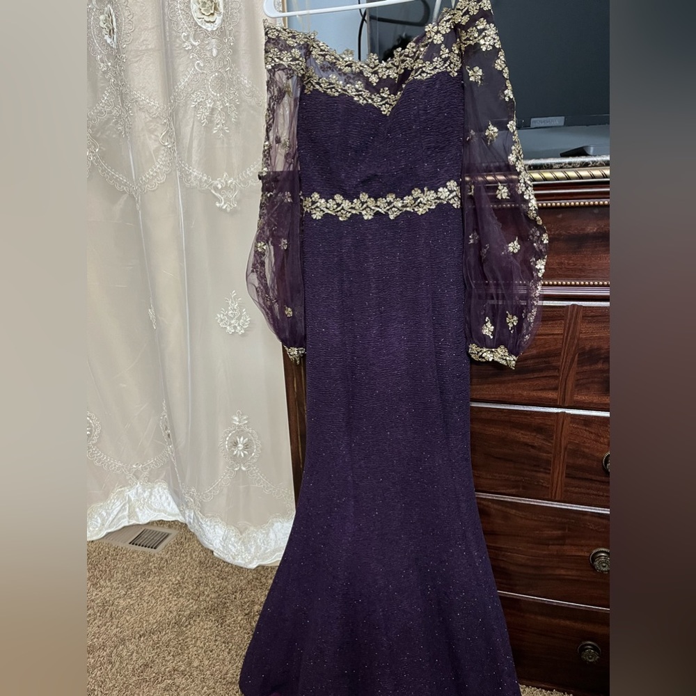 Mermaid style deep purple dress